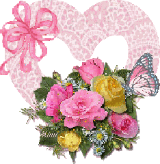 Valentijn Plaatjes Rose Hart Met Glitter Rozen En Vlinder