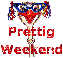 Plaatjes Weekend Prettig Weekend Struisvogel Met Feestbril Op