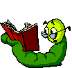 Wormen Plaatjes Groene Worm Met Bril Leest Uit Een Boek Boekenworm
