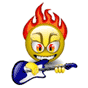 Smileys 3d Smileys en emoticons Smiley 3D Gitarist Rocken