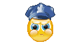 Smileys 3d Smileys en emoticons Politieagent Smiley Zegt Halt Met Zijn Hand En Knuppel