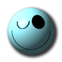 Smileys 3d Smileys en emoticons Blauwe Smiley Knipoogt