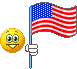 4th of july Smileys Smileys en emoticons Een Smiley Met Een Amerikaanse Vlag, Die Wappert