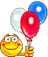 4th of july Smileys Smileys en emoticons Smiley Met Ballonnen In Hand