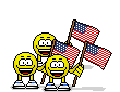 4th of july Smileys Smileys en emoticons 3 Smileys Met 3 Amerikaanse Vlaggen