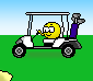 Golf Smileys Smileys en emoticons Smiley In Golfkarretje