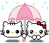 Hello kitty Smileys Smileys en emoticons Hello Kitty Onder Paraplu
