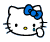 Hello kitty Smileys Smileys en emoticons Huilende Hello Kitty Met Blauwe Strik Smiley