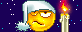 Slapen Smileys Smileys en emoticons Slaperige Smiley Bij Een Kaars Met Een Slaapmuts Op