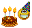 Verjaardag Smileys Smileys en emoticons Jarige Smiley 3 Kaarsen