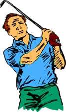 Golfen Sport plaatjes Een Golfer Heeft Geslagen