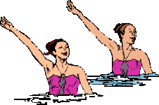 Synchroon zwemmen Sport plaatjes Synchroon Zwemmen Rose Badpak Hand Omhoog