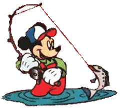 Vissers Sport plaatjes Mickey Mouse Aan Het Vissen