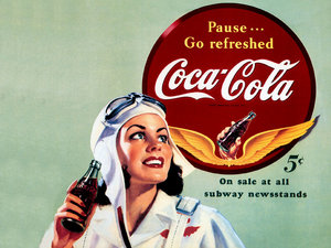 Achtergronden Coca cola Nostalgie Coca Cola Meisje
