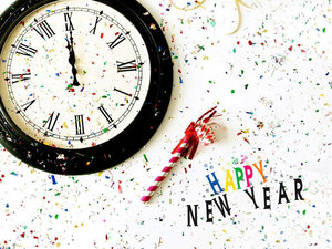 Nieuw jaar Achtergronden Happy New Year Clock