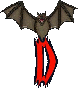 Alfabetten Halloween vleermuis 