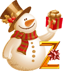 Alfabetten Kerst sneeuwpop 2 Letter Z