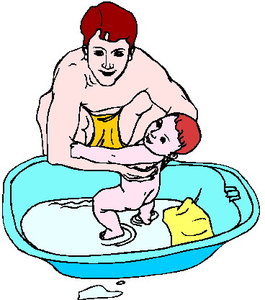 Cliparts Activiteiten Bad douche nemen Baby Wassen Badderen