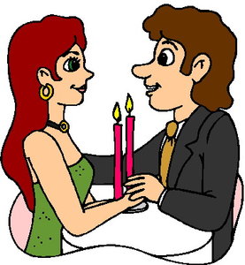 Cliparts Activiteiten Eten Man En Vrouw Romantisch Diner Bij Kaarslicht