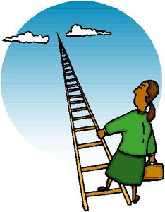 Cliparts Activiteiten Klimmen Onder Aan De Ladder Naar De Top Eindeloze Ladder