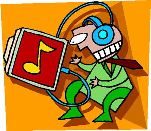 Cliparts Activiteiten Muziek luisteren 
