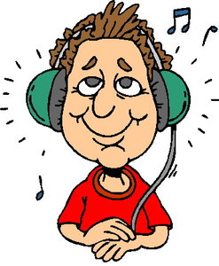 Cliparts Activiteiten Muziek luisteren 