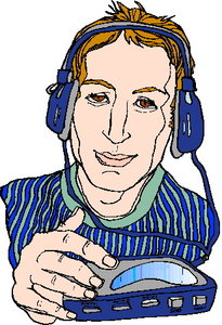 Cliparts Activiteiten Muziek luisteren 