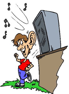 Cliparts Activiteiten Muziek luisteren 
