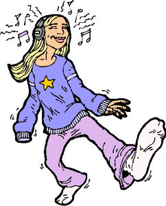Cliparts Activiteiten Muziek luisteren 