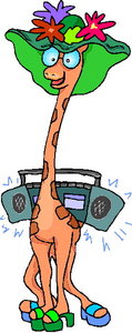 Cliparts Activiteiten Muziek luisteren Giraffe Luistert Muziek