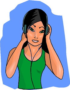 Cliparts Activiteiten Muziek luisteren 