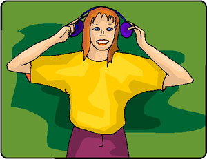 Cliparts Activiteiten Muziek luisteren 