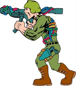 Cliparts Activiteiten Oorlog Soldaat Bazooka