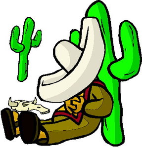 Cliparts Activiteiten Slapen Cowboy Slaapt Tegen Cactus