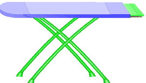 Cliparts Activiteiten Strijken Strijkplank Met Groene Poten En Blauw Overtrek