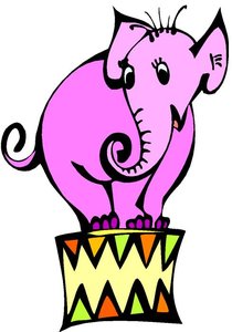 Cliparts Amusement Circus Roze Circus Olifant