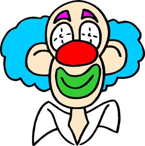 Cliparts Amusement Clowns Clown Met Blauw Haar En Groene Lippen