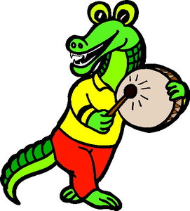 Cliparts Amusement Muziek dieren Krokodil Muzikant
