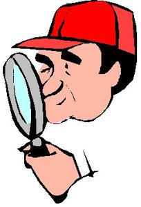 Cliparts Beroepen Detectives Detective Met Rood Vergrootglas