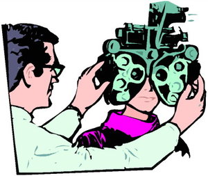 Cliparts Beroepen Opticiens Bril Aan Meten Oogsterkte