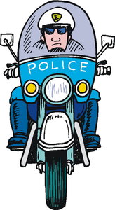 Cliparts Beroepen Politieagenten Motoragent