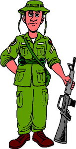 Cliparts Beroepen Soldaten Soldaat In Groen Uniform