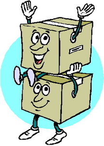 Cliparts Beroepen Verhuizers Opgestapelde Dozen Verhuizen