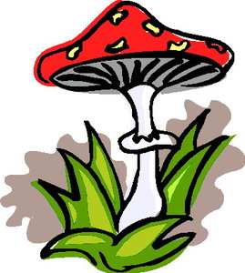 Cliparts Bloemen en planten Paddestoelen Paddestoel Rood Met Witte Stippen