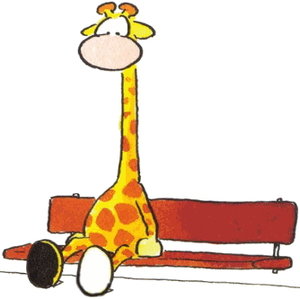 Cliparts Cartoons Leendert jan vis Giraffe Op Een Bank