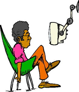Cliparts Communicatie Televisie Man In Stoel Kijkt Tv