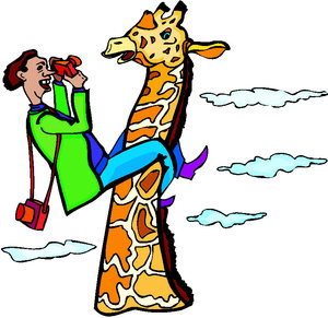 Dieren Cliparts Giraffen Mat Zit Om Nek Van Giraffe Om Foto Te Maken