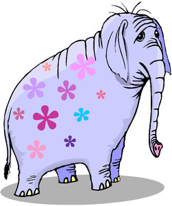 Dieren Cliparts Olifanten Olifant Met Bloemetjes