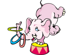 Dieren Cliparts Olifanten Roze Circus Olifant Staat Op 1 Poot