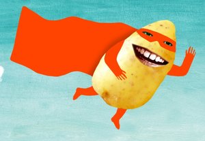 Cliparts Eten en drinken Aardappel Super Aardappel In De Lucht